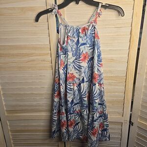 Tommy Bahama Womens Floral Print Dress Sz 7 Boho Tropical Easter Resort Wear